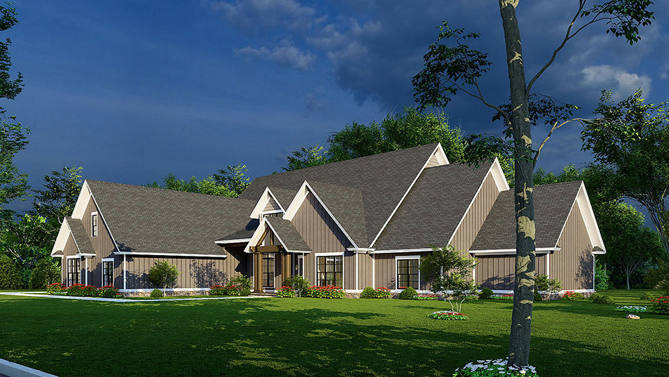 Right Side View of this 4-Bedroom, 4694 Sq Ft Plan - 193-1237