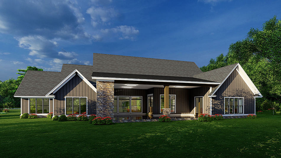 Rear View of this 4-Bedroom, 4694 Sq Ft Plan - 193-1237