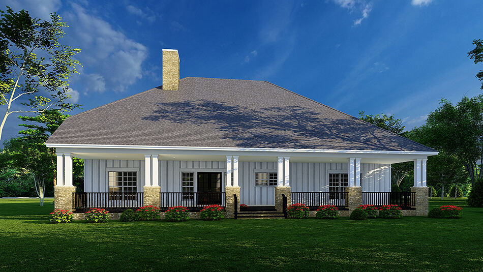 Rear View of this 3-Bedroom, 2416 Sq Ft Plan - 193-1238