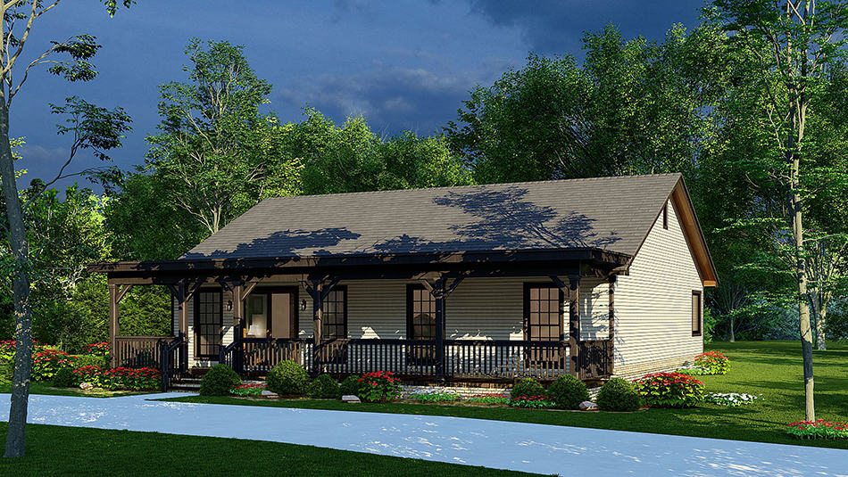 Right Side View of this 2-Bedroom, 1367 Sq Ft Plan - 193-1239