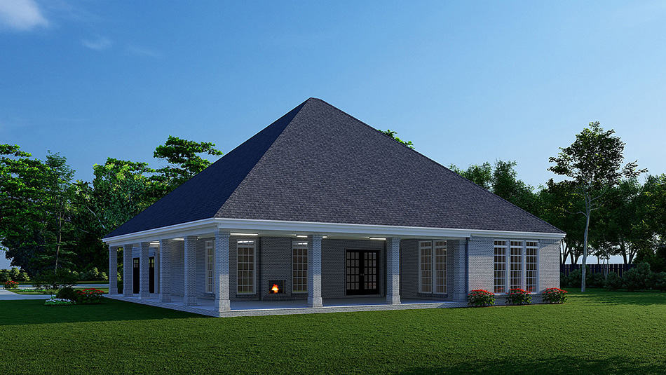 Rear View of this 3-Bedroom, 1530 Sq Ft Plan - 193-1240