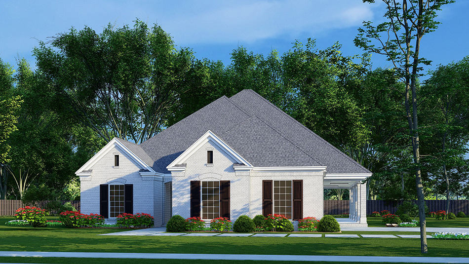Front elevation of French home (ThePlanCollection: House Plan #193-1240)