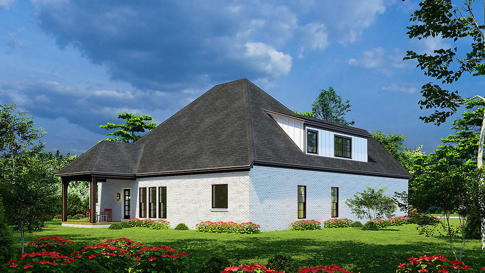 Rear View of this 3-Bedroom, 2019 Sq Ft Plan - 193-1241