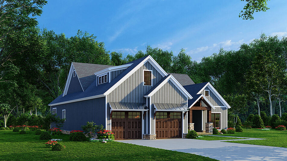 Left Side View of this 3-Bedroom, 1954 Sq Ft Plan - 193-1242