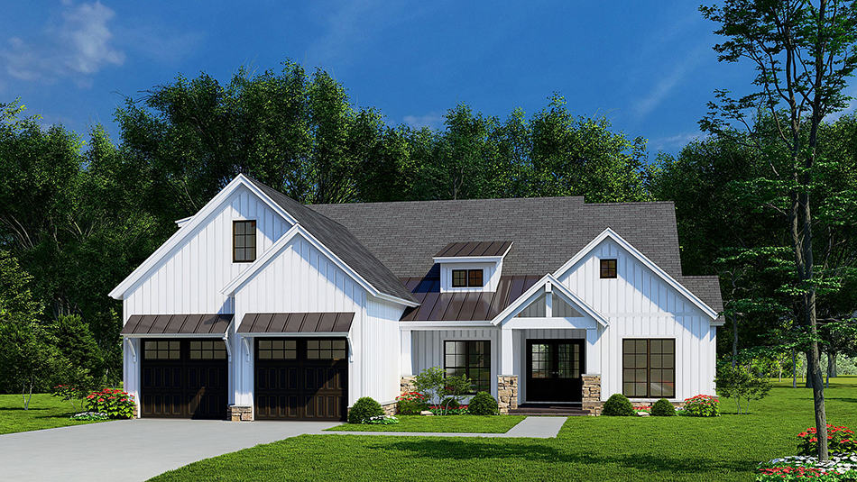Front View of this 3-Bedroom, 1954 Sq Ft Plan - 193-1242