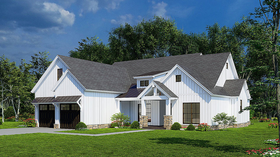 Right Side View of this 3-Bedroom, 1954 Sq Ft Plan - 193-1242