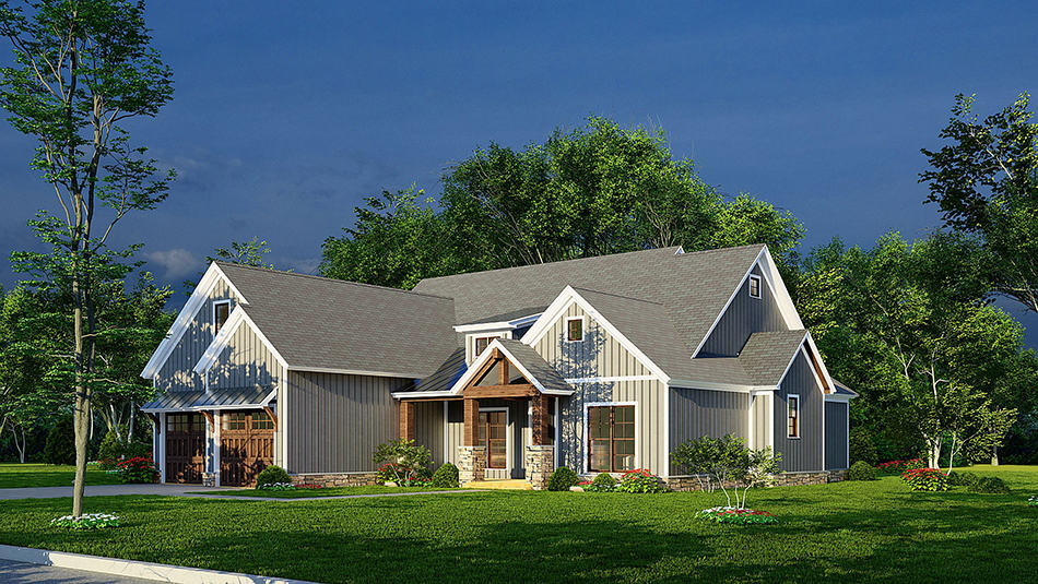 Right Side View of this 3-Bedroom, 1954 Sq Ft Plan - 193-1242