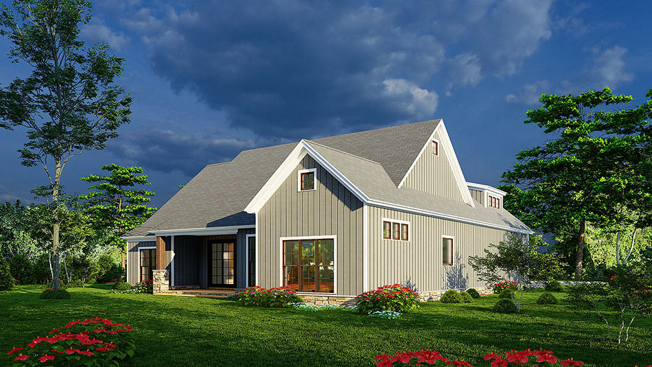 Rear View of this 3-Bedroom, 1954 Sq Ft Plan - 193-1242