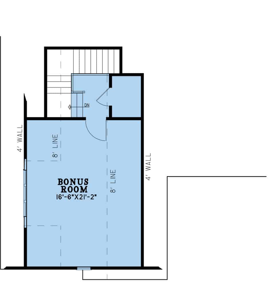 Bonus Room of Acadian Plan #193-1242