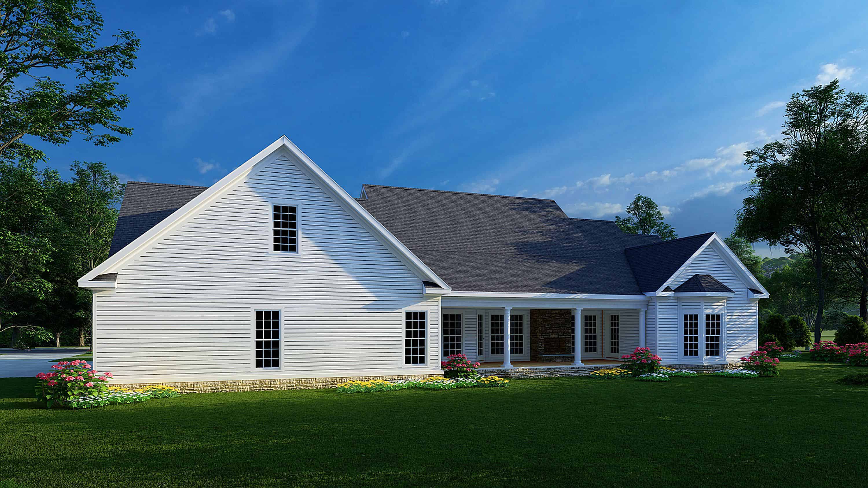 Rear View of this 4-Bedroom, 2635 Sq Ft Plan - 193-1245