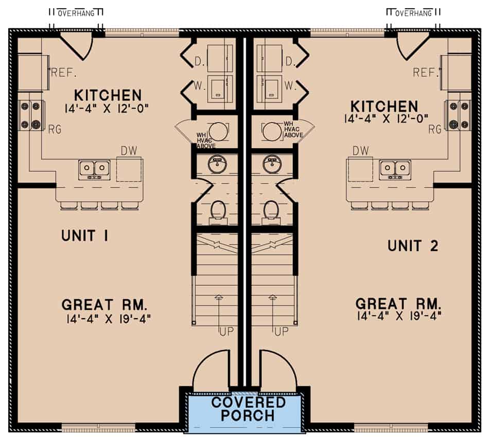 Main Level of Duplex/Multi-Unit Plan #193-1246