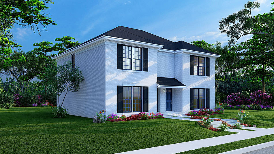 Home Plan Left Elevation of this 6-Bedroom,2296 Sq Ft Plan -193-1246