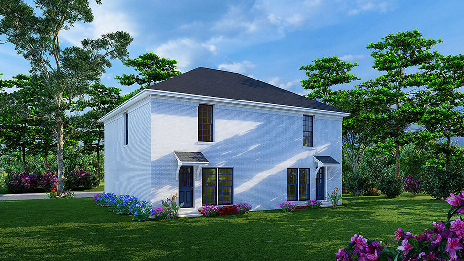 Home Plan Rear Elevation of this 6-Bedroom,2296 Sq Ft Plan -193-1246