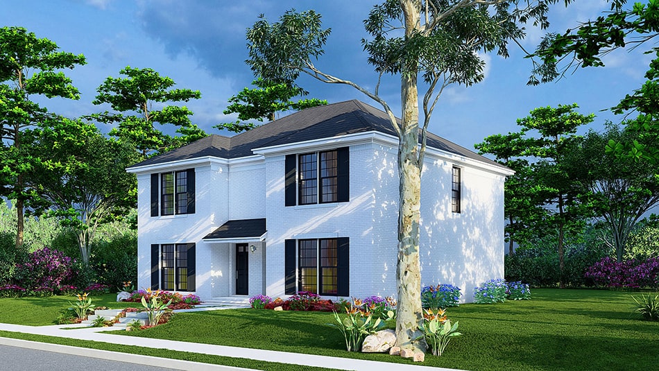 Home Plan Right Elevation of this 6-Bedroom,2296 Sq Ft Plan -193-1246