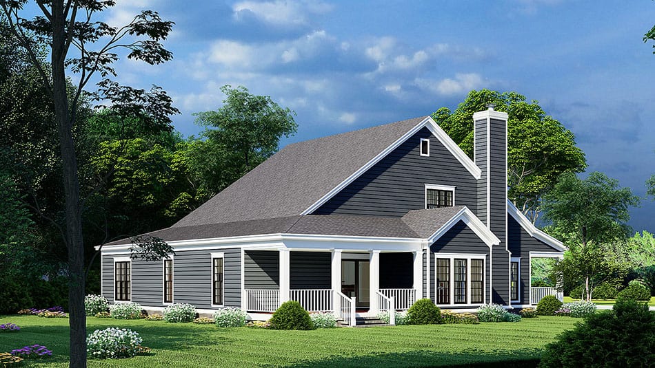 Home Plan Rear Elevation of this 4-Bedroom,2119 Sq Ft Plan -193-1247
