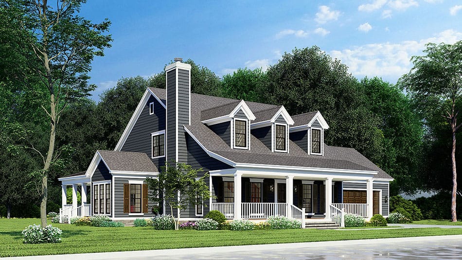 Home Plan Left Elevation of this 4-Bedroom,2119 Sq Ft Plan -193-1247