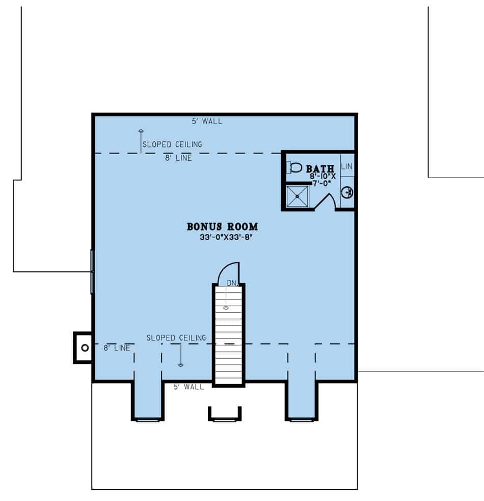 Bonus Room of Farmhouse Plan #193-1247