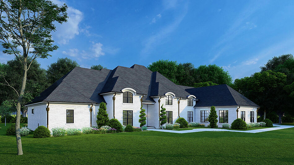 Home Plan Left Elevation of this 4-Bedroom,4195 Sq Ft Plan -193-1248