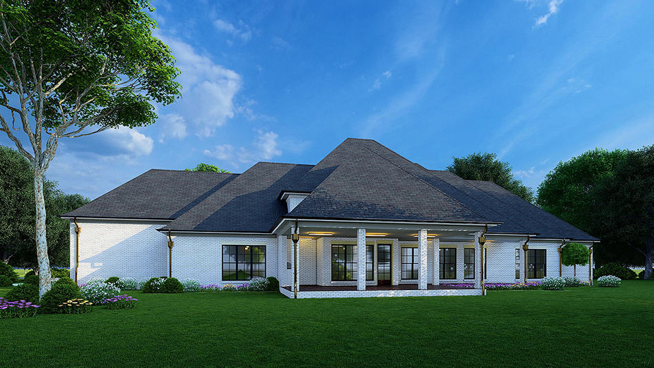 Home Plan Rear Elevation of this 4-Bedroom,4195 Sq Ft Plan -193-1248