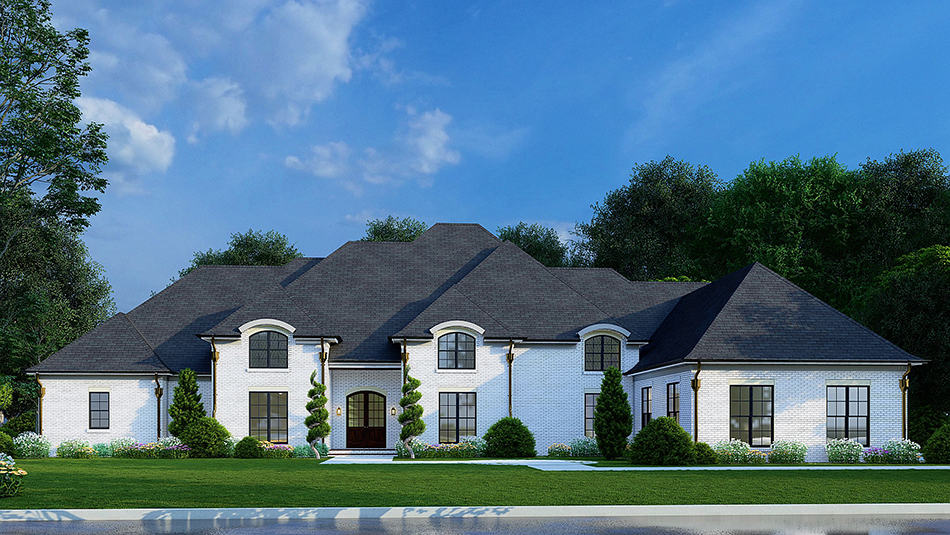 Front elevation of European home (ThePlanCollection: House Plan #193-1248)