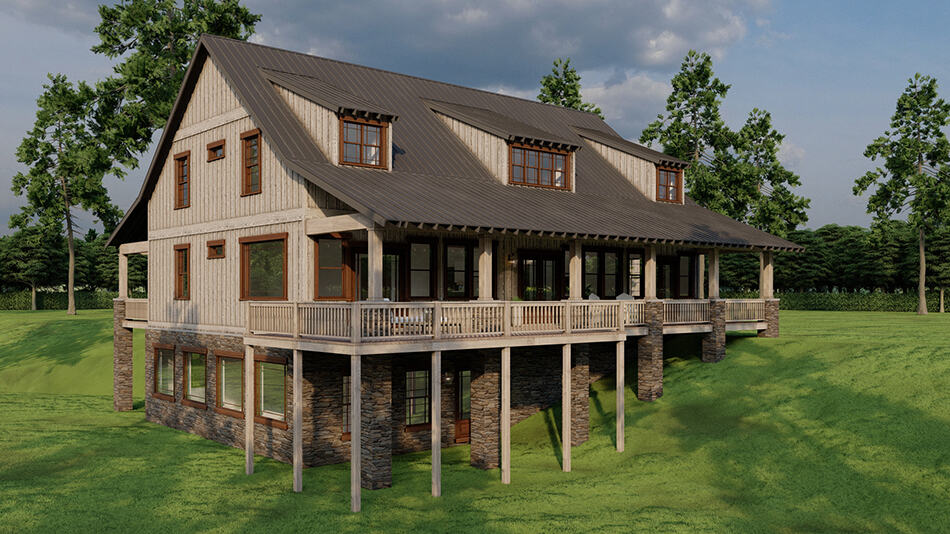 Rear View of this 6-Bedroom,2761 Sq Ft Plan -193-1249