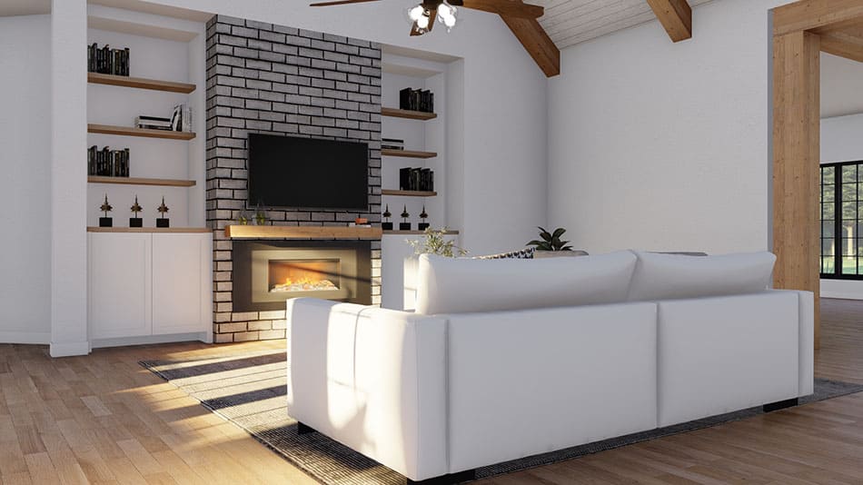 Great Room: Fireplace of this 4-Bedroom,3012 Sq Ft Plan -193-1250