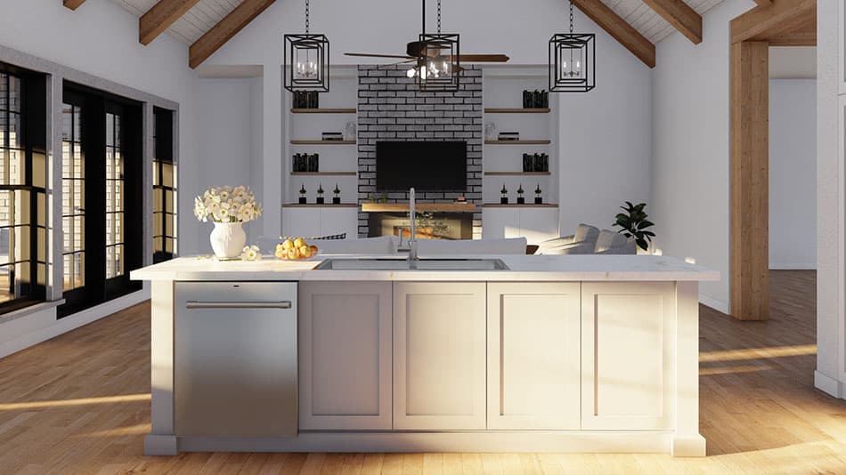 Kitchen: Kitchen Island of this 4-Bedroom,3012 Sq Ft Plan -193-1250