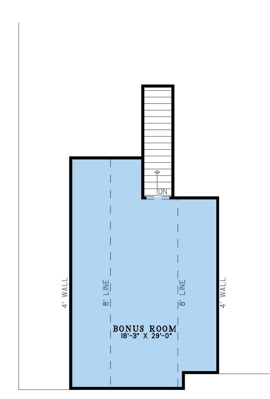Upper Level of Traditional Plan #193-1250