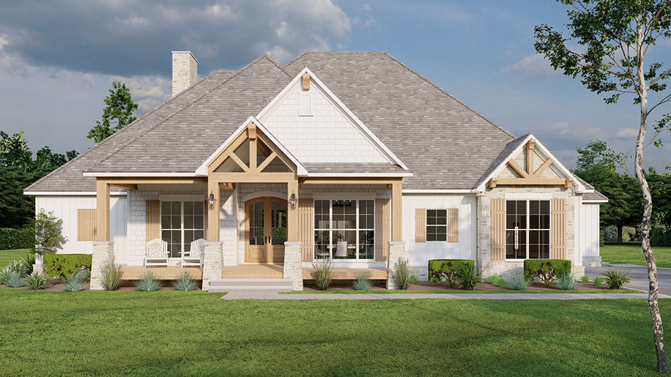 Front elevation of Coastal home (ThePlanCollection: House Plan #193-1251)