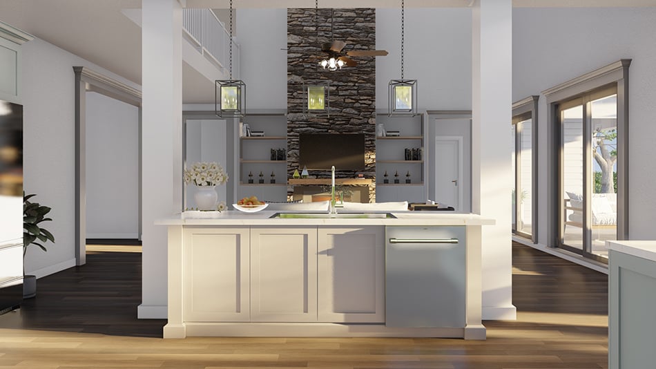Kitchen: Kitchen Island of this 4-Bedroom,3026 Sq Ft Plan -193-1252