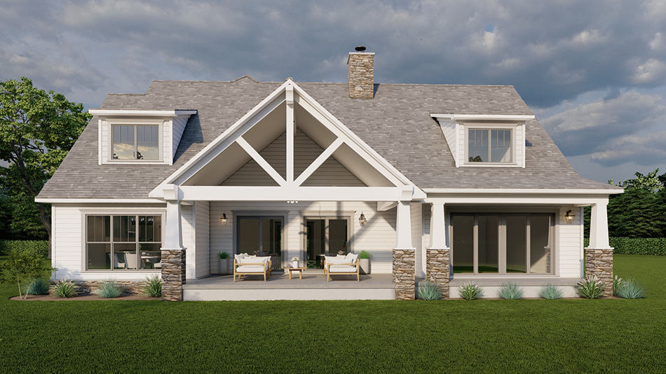 Rear View of this 4-Bedroom,3026 Sq Ft Plan -193-1252