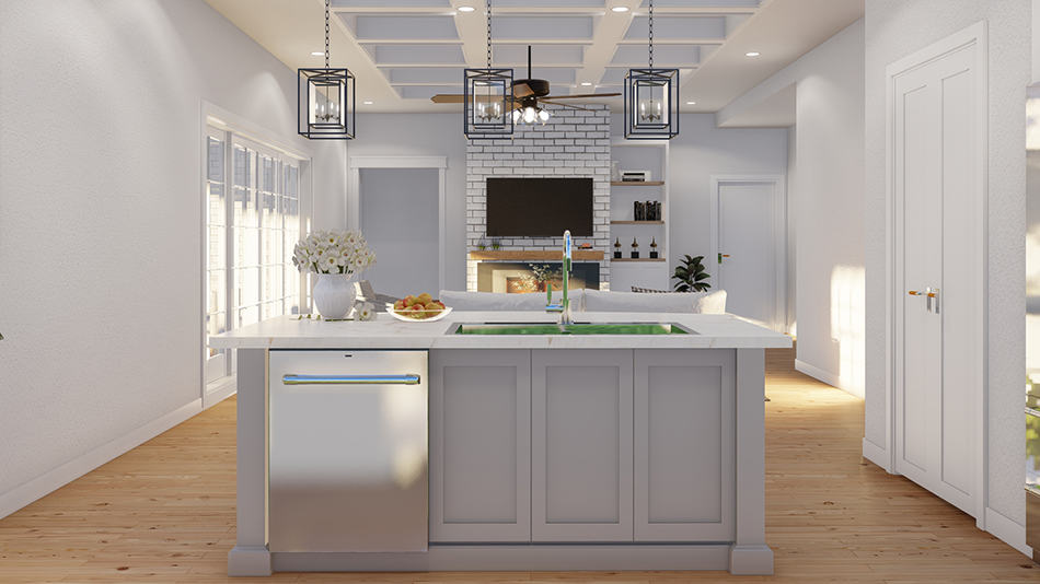Kitchen: Kitchen Island of this 3-Bedroom,1911 Sq Ft Plan -193-1253