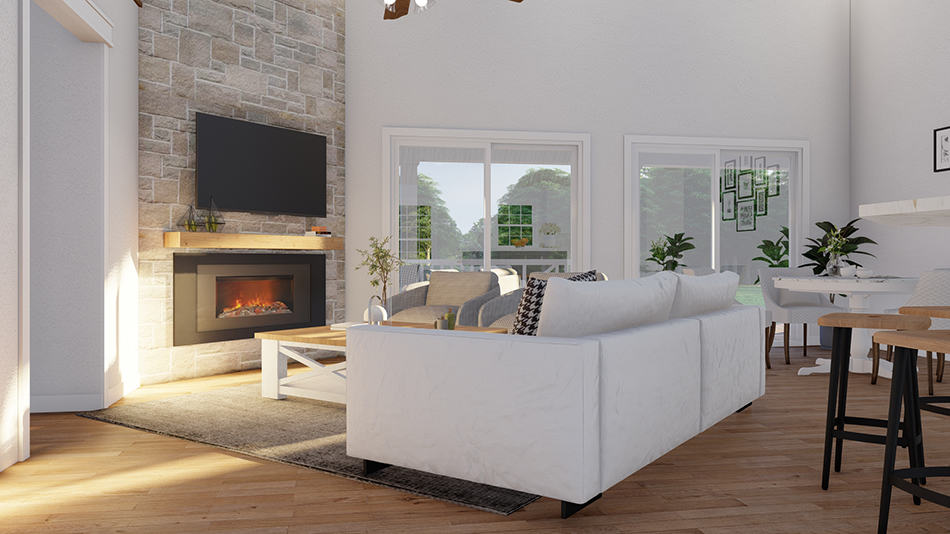 Great Room: Fireplace of this 6-Bedroom,2922 Sq Ft Plan -193-1255