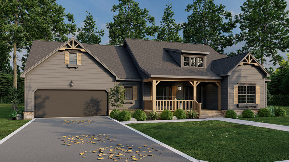 Front View of this 4-Bedroom,2211 Sq Ft Plan -193-1256