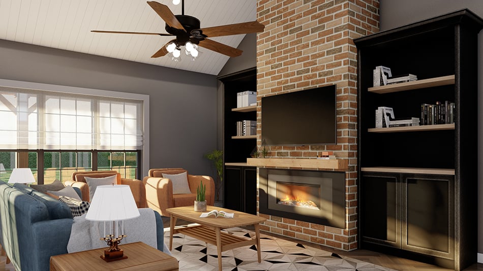 Great Room: Fireplace of this 4-Bedroom,2211 Sq Ft Plan -193-1256