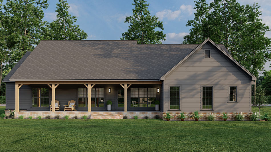 Rear View of this 4-Bedroom,2211 Sq Ft Plan -193-1256