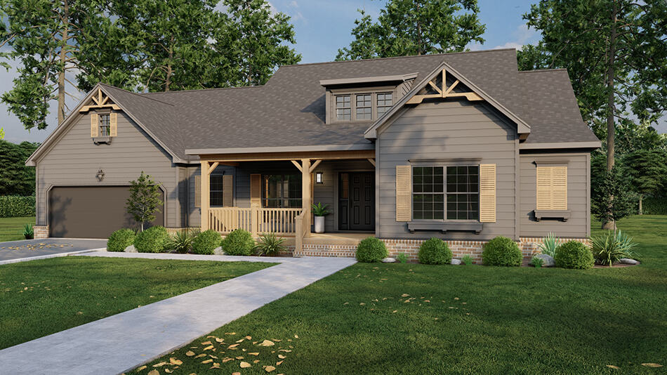 Front elevation of Coastal home (ThePlanCollection: House Plan #193-1256)