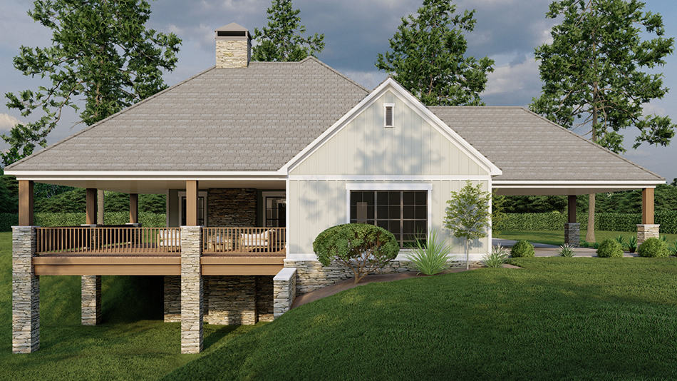 Rear View of this 2-Bedroom,1937 Sq Ft Plan -193-1259