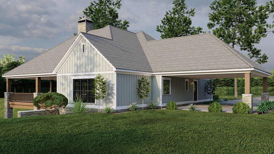 Rear View of this 2-Bedroom,1937 Sq Ft Plan -193-1259