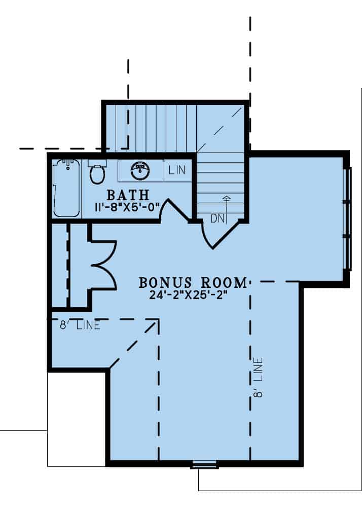 Upper Level of Rustic Plan #193-1261