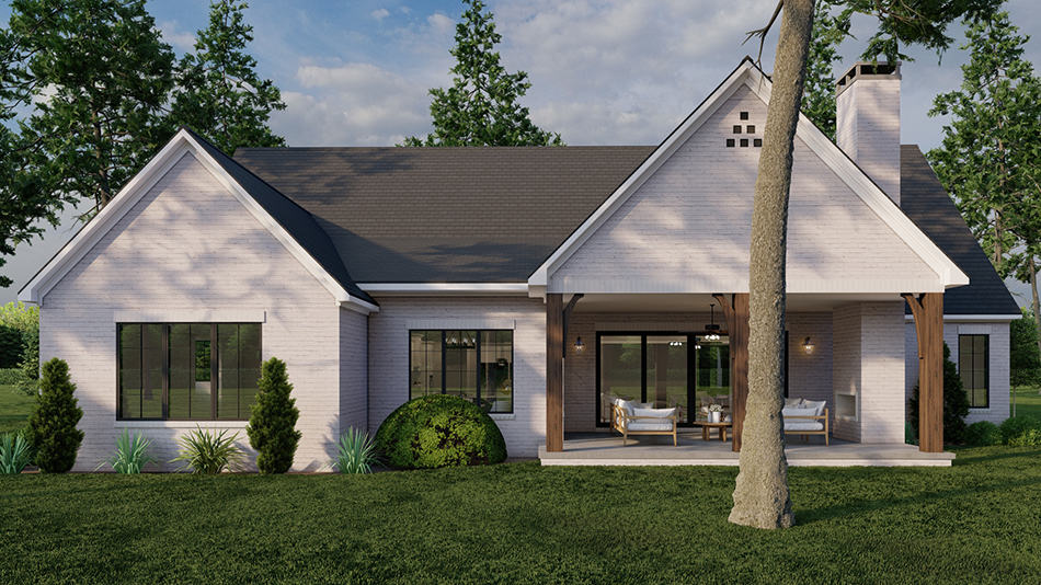 Rear View of this 3-Bedroom,2998 Sq Ft Plan -193-1264