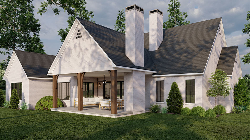 Rear View of this 3-Bedroom,2998 Sq Ft Plan -193-1264