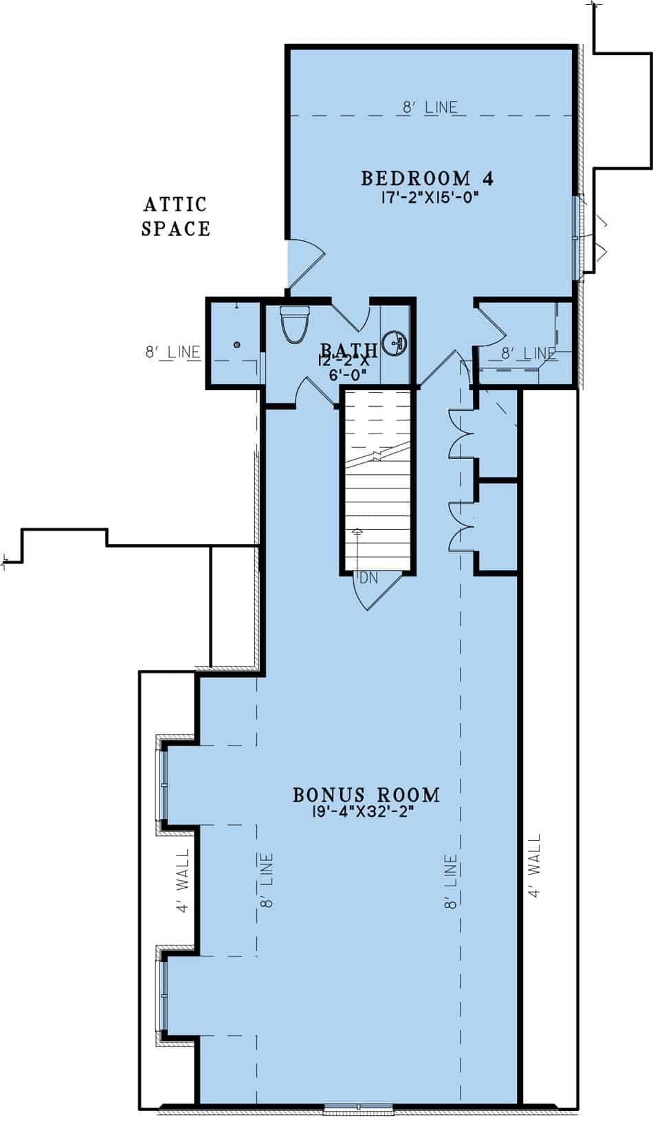 Upper Level of Contemporary Plan #193-1264