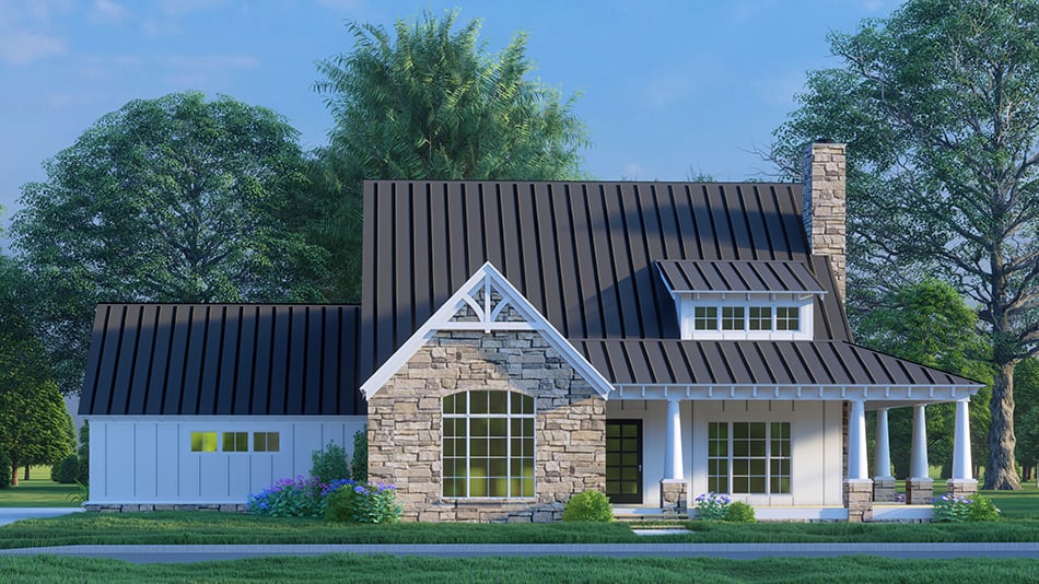 Front elevation of Country home (ThePlanCollection: House Plan #193-1265)