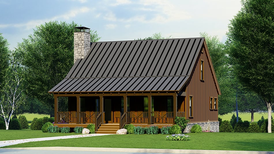 Front elevation of Coastal home (ThePlanCollection: House Plan #193-1266)