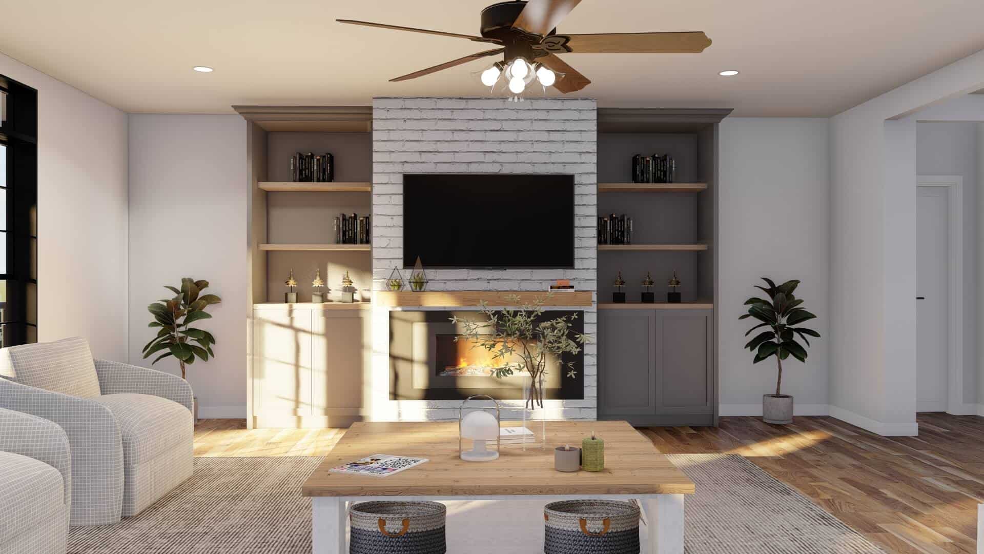 Great Room: Fireplace of this 5-Bedroom,5009 Sq Ft Plan -193-1267