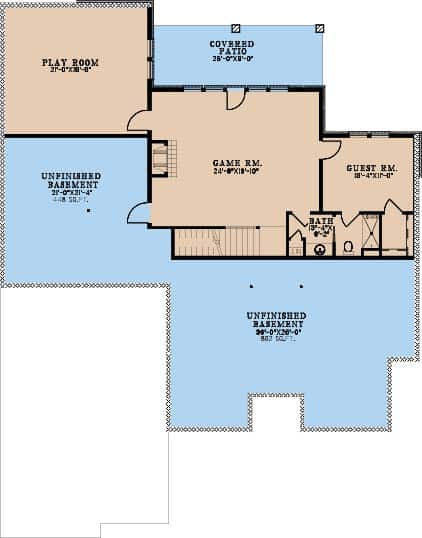 Basement of Luxury Plan #193-1267