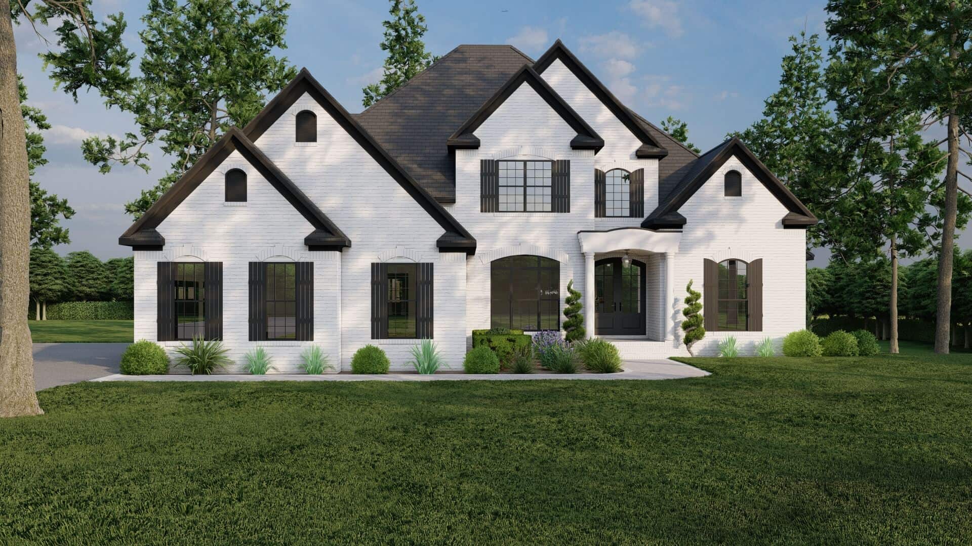 Front elevation of Luxury home (ThePlanCollection: House Plan #193-1267)