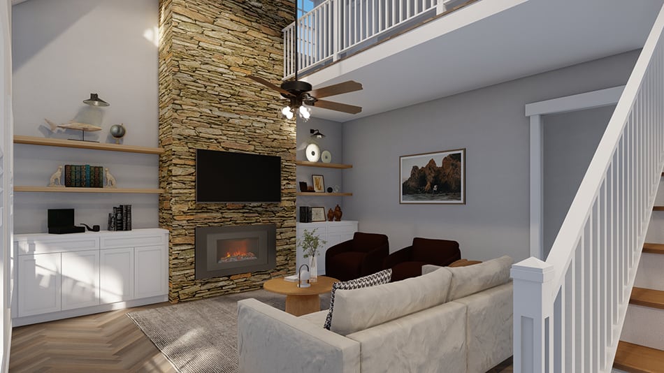 Great Room: Fireplace of this 2-Bedroom,1517 Sq Ft Plan -193-1269