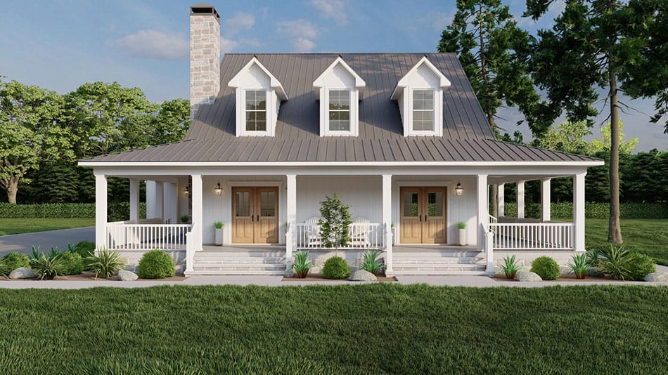 Front elevation of Coastal home (ThePlanCollection: House Plan #193-1272)